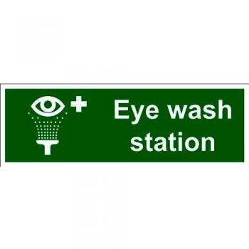 Castle SS016SA Quick‑Stick Eye Wash Sign, 30 cm × 10 cm