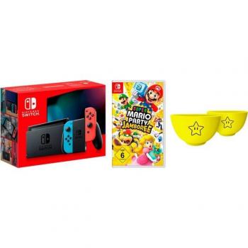 Nintendo Switch Konsole mit »Super Mario Party Jamboree« und Müslischalen