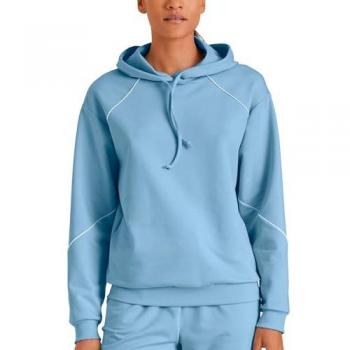 CALIDA Damen Kapuzenpullover Lounge Paisley, Blau, L