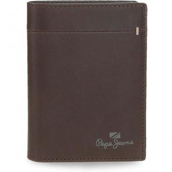 Cartera Pepe Jeans Staple vertical con monedero Marrón