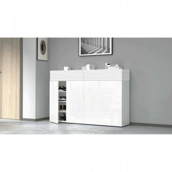 Armoire à chaussures Dcandrev – Meuble multifonctionnel Dmora – 6 portes – Effet mélèze – 154x38h100 cm