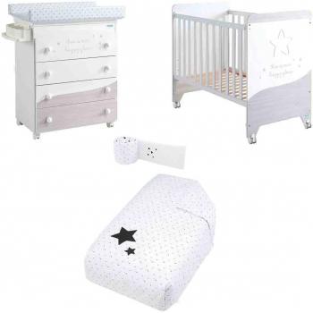 Cuna Micuna COSMIC 120x60 cm. + Bañera + Nórdico + Protector