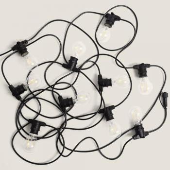 Aurora Nera 10m – Kit Ghirlanda Esterno IP44 con 10 LED Bianco Naturale
