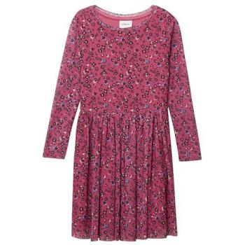 S.Oliver Junior-Floral-Meshkleid – Langarm, Jerseyfutter, 100 % Baumwolle
