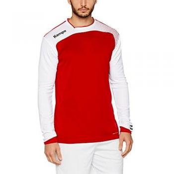 Herren-Langarmshirt Kempa Emotion in Rot und Weiß – S