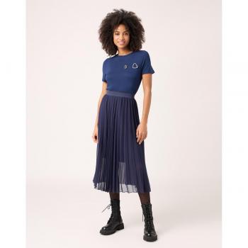 Falda Plisada Azul Marine L – Con Cintura elástica