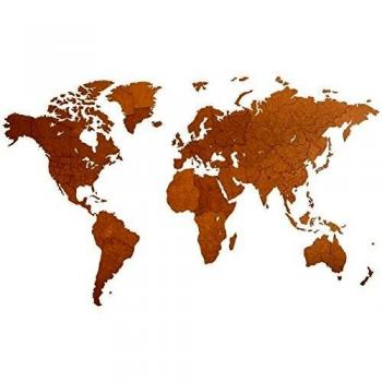 Planisfero da Parete in Legno Giant Marrone 280x170cm Mimi Innovations Marrone