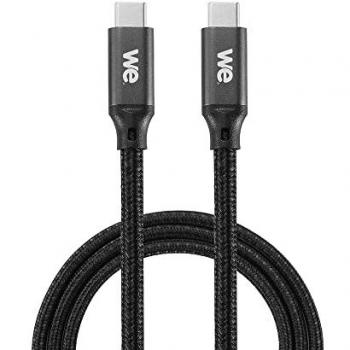 Câble USB-C Mâle vers USB-C Mâle 1m Nylon Tressé Charge Rapide 3A 60W USB 3.2 Gen 1 Noir et Blanc