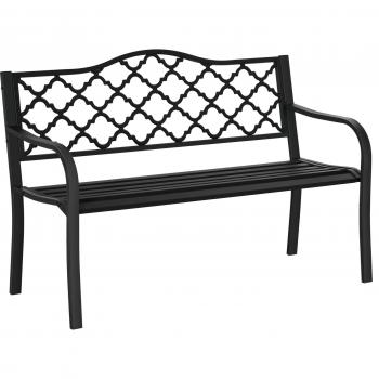 Rustic Cast Iron Garden Bench for Yard