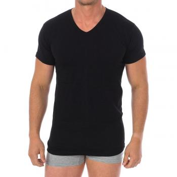 Haut homme col V manches courtes 1004 XL noir