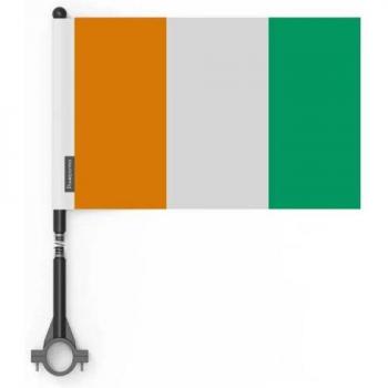 Côte d'Ivoire National Flag Pack – 50 Flags (14x21 cm) Polyester with Plastic Pole