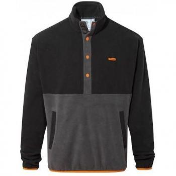 TOG24 Herren Fleece Sweatshirt Horth mit Druckknöpfen S schwarz