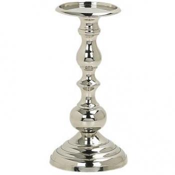 Portacandele in Metallo Color Argento 24 cm Elegante