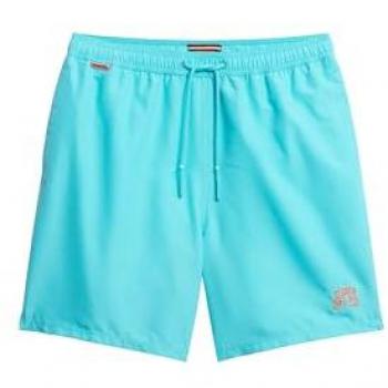Superdry Essential Swimshorts – 17 Zoll Länge, Waist 32, Aquamarine Blue, Herren
