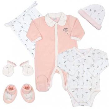 Kit Naissance Fleurs Roses 6 Pièces 0 Mois
