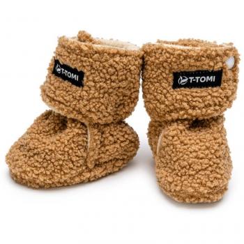 T-TOMI TEDDY Booties Braun für Babys 0-3 Monate 1 St