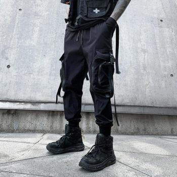Pantalon Cargo Hip Hop avec Rubans pour Homme