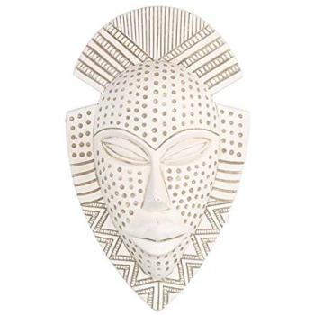 MarktDirekt Afrikanische Frauenmasken-Edition Weiß – 15x25x7 cm