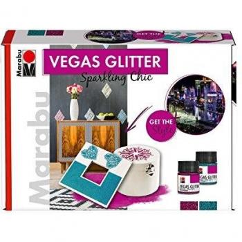 Glitzer Chic Vegas – 2×50 ml Effektpaste mit Schablone