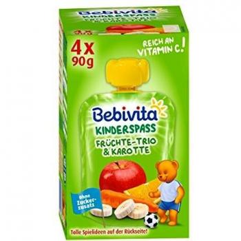 Bebivita Kinder‑Snack: Apfel, Banane, Orange + Karotte