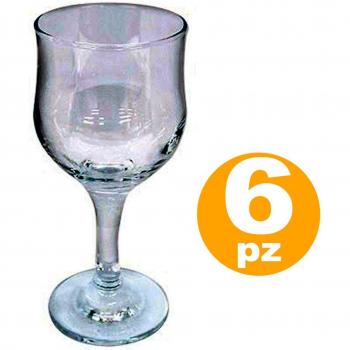 Bicchieri set 6x tulipano, 20 cl, uso acqua, rosso, bianco