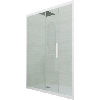 Paroi de douche 120 cm Blanc Mat avec accès coulissant