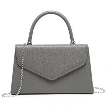 Women’s Top Handle PU Clutch – Dark Grey (JFY)
