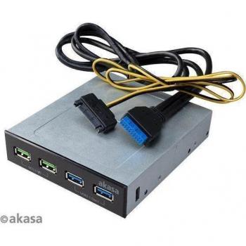 Akasa 5,25” USB 3.1 Gen2 con pannello di ricarica rapida – Accessori per PC Argento