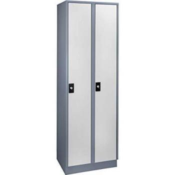 Wolf Garderobenschrank 2 Abteile, silbergrau/lichtgrau, 300 mm Breite