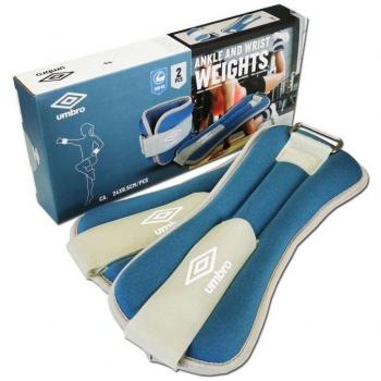 Pesas para piernas y brazos Umbro 500 g, con velcro, color gris y azul