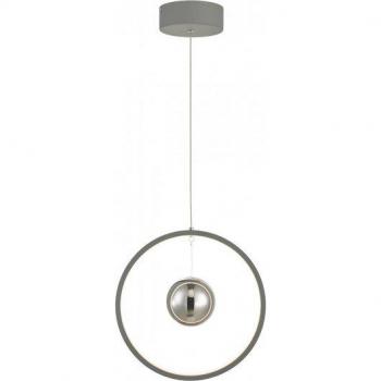 Lámpara Colgante LED de Espejo Plateado Mercury, 30cm, Gris Mate