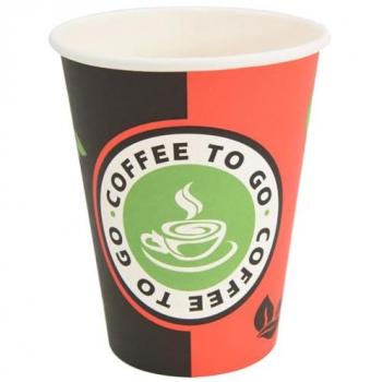 Tasses à café en carton 1000 pcs 12oz 300ml rouge et noir