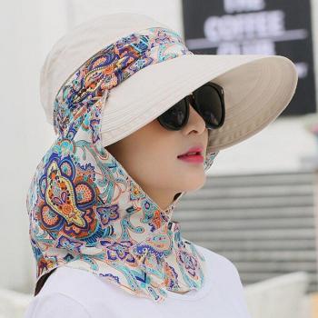Foldable Wide Brim Floral Sun Hat for Women