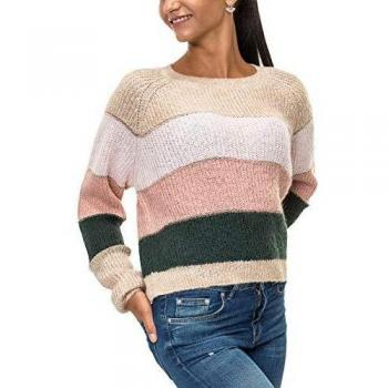 Suéter Only Onlmalone Stripe L/s para Mujer, Pumice Stone Stripes