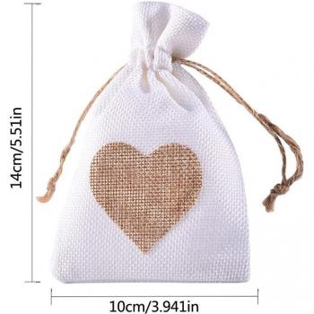 Bolsa de arpillera con cordón para cuentas