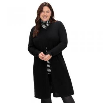 Longpullover in A-Linie von Sheego, schwarz, Größe 40/42