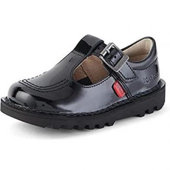 Kickers Girl's Kick T School Shoes, Black, 12.5 UK Child