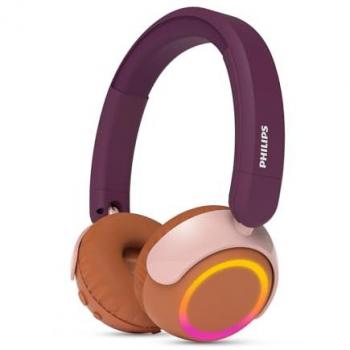 Philips Cuffie Wireless Tak4200mp/00 – Viola, Arancione e Rosa per Padiglioni Musicali