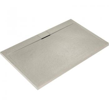 Ultra Flat S i.life – Piatto doccia rettangolare 170x80 cm in resina con piletta di scarico lato lungo, finitura opaca effetto pietra, sabbia – Ideal