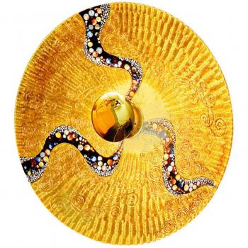 Luna Designer Glass Wall Light in Gold Finish