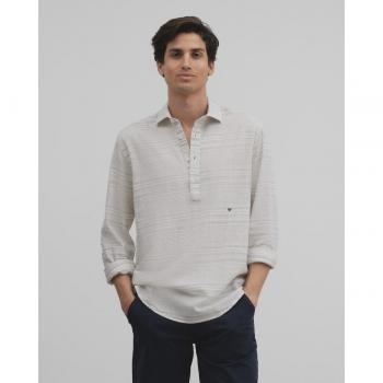 Camisa Sport Silbon Corte Slim Rayas Grises