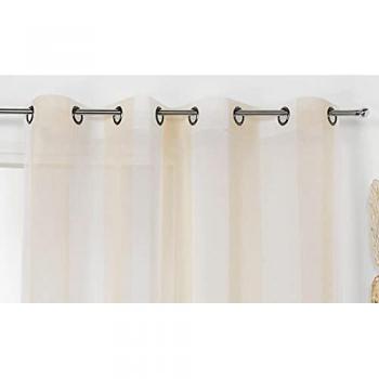Voilage Tissage Français Rayure Verticale Sydney 160x280 cm – Beige