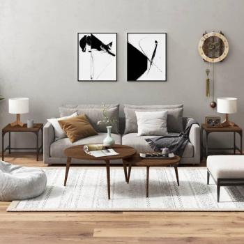 VidaXL Brown Oak Side Table Pair 40x40x35 cm Engineered Wood
