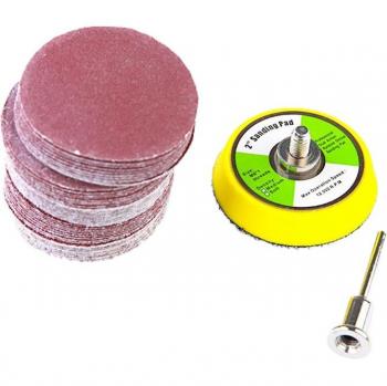 Disque abrasif pour ponceuse, 2 pouces, grain 60-180, crochet et boucle, 50 pièces
