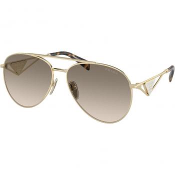 Prada PR 73ZS Ajuste Asiático ZVN3D0 58 Lentes de Sol Para Mujer Dorados