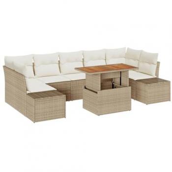 VidaXL Ensemble de canapé de jardin 8 pcs Beige Poly rotin