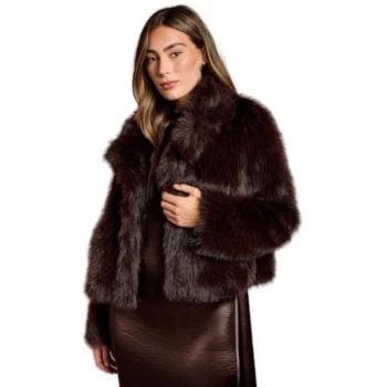 Coast Women's Chocolate Faux Fur Coat (Size 18)