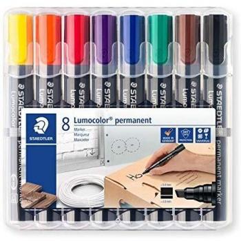 STAEDTLER® Permanentmarker Lumocolor® 350 8 St./Pck. gelb, rot, blau,