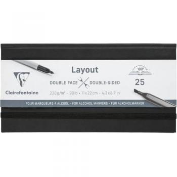Clairefontaine Sketchbook Layout – 2‑seitig, 220 g, 11 x22 cm
