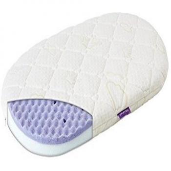 Träumeland Stubenwagenmatratze Little Angel – 37 × 70 cm, ovale Form